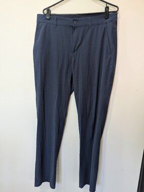 1764 Golf Pants Mens 34x32 Gray Blue Flat Front Lightweight Stretch Performance